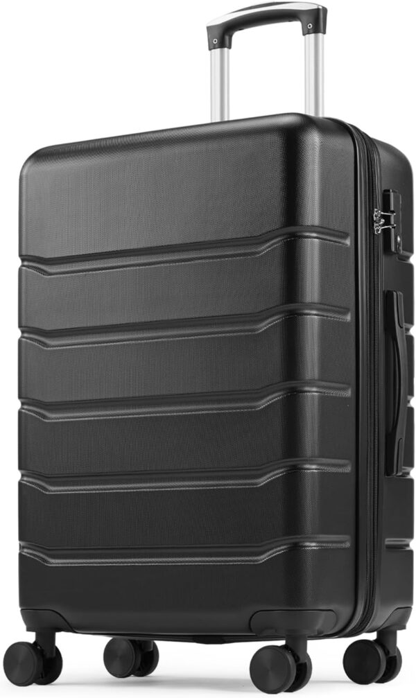 Sweetcrispy Carry on Luggage,Hard Shell Expandable Double Spinner Rolling Wheels Suitcase,TSA Lock, Bronze Black, 20 Inch - Image 2