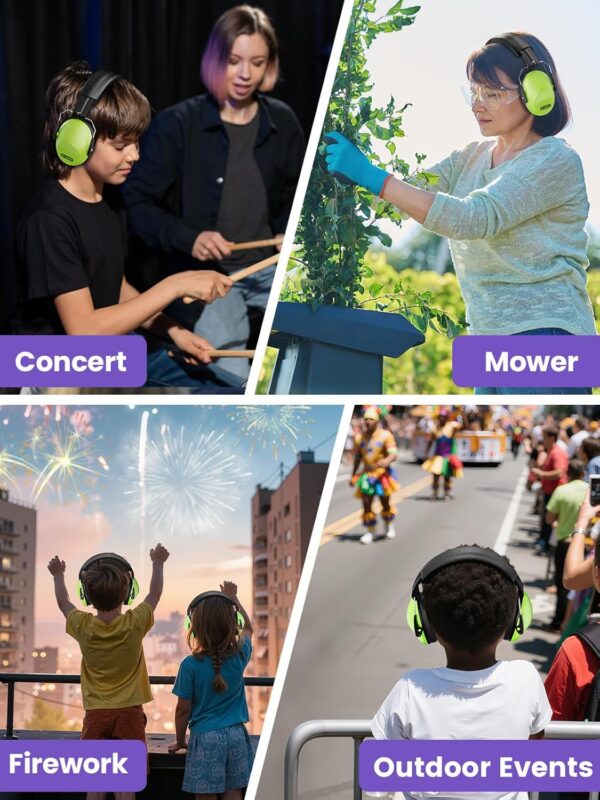 Dr.meter Ear Muffs for Noise Reduction: 27.4SNR Noise Cancelling Headphones for Kids Adults, EM100 Adjustable Hearing Protection Earmuffs for Monster Jam, Autism Sensory, Concerts, Fireworks - Image 10