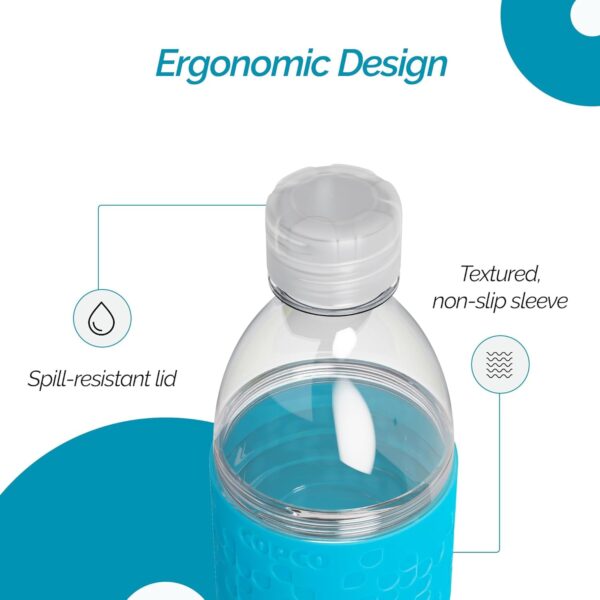 Copco Hydra Water Bottle with Spill-Resistant Lid, 16.9 oz - Reusable Tritan Non-Slip Sleeve, Twist-Open Body - BPA-Free, Leak-Proof, Durable & Portable for Gym, Office, School (Light Blue) - Image 6