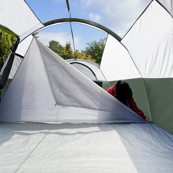 CAMPROS CP Tent 8 Person Camping Tents, Weather Resistant Family Tent, 5 Large Mesh Windows, Double Layer, Divided Curtain for Separated Room, Portable with Carry Bag - Image 5
