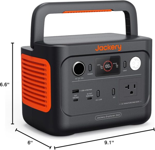 Jackery Explorer 240 v2 Portable Power Station, 256Wh LiFePO4 Battery with 300W AC/100W USB-C Output, 1Hr Fast Charging, Versatile Scenarios-Outdoor/Camping/RV/Travel/Emergency Backup - Image 11