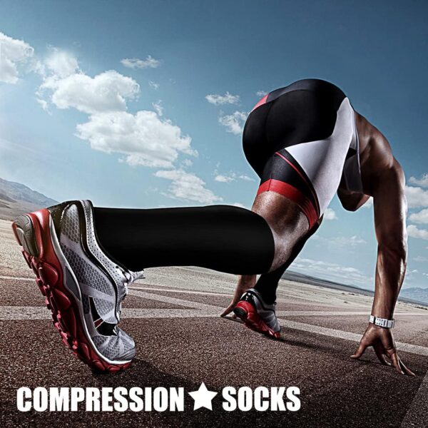 CHARMKING Compression Socks for Women & Men Circulation (3 Pairs) 15-20 mmHg is Best Support for Athletic Running Cycling - Image 4