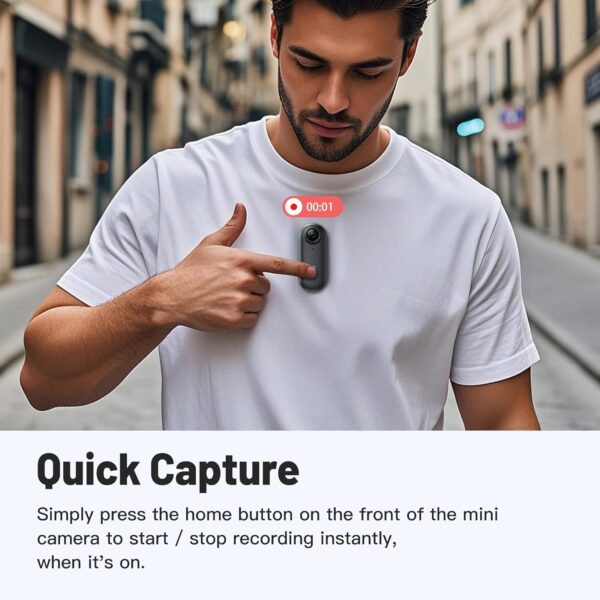 Mini Body Camera, Wearable Action Body Cam, Thumb Size Hands Free Recording Body Worn Camera, Premium Portable Camcorder Mount Anywhere for Pet Walking, Work, Travel (Black, 128GB) - Image 6