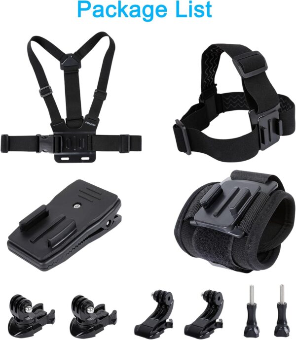 Accessories Set for GoPro Hero 13/12/11/10/9/8/7/6/5/4,New Quick Release Head Strap Mount + Chest Mount Harness + Backpack Clip Holder + 360°Rotating Wrist Strap - Image 9