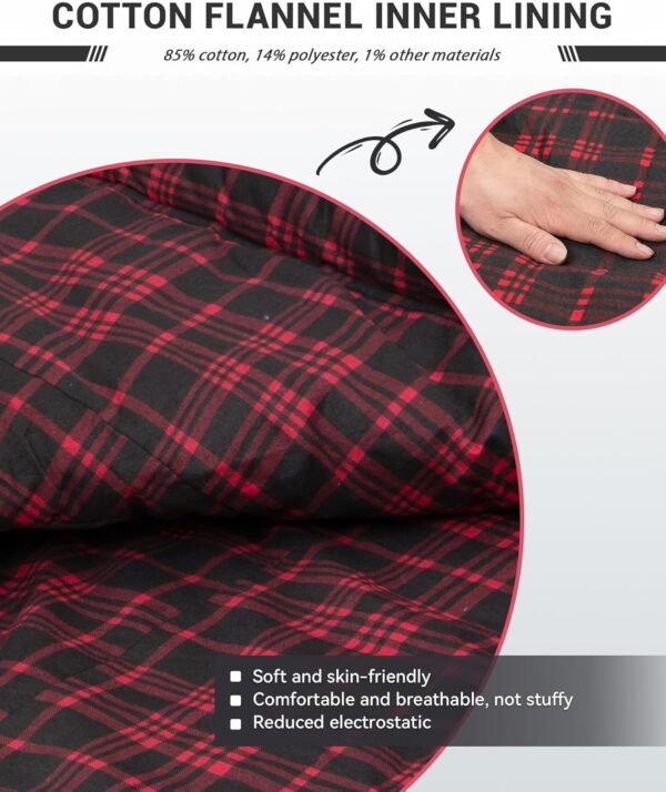 KingCamp Sleeping Bag for Adults, Cold Weather & Warm Extra Wide Big & Tall XL Portable Waterproof Flannel Sleeping Bags, Essentials Gear Accessories for Camping Backpacking Hiking Indoor & Outdoor - Image 6