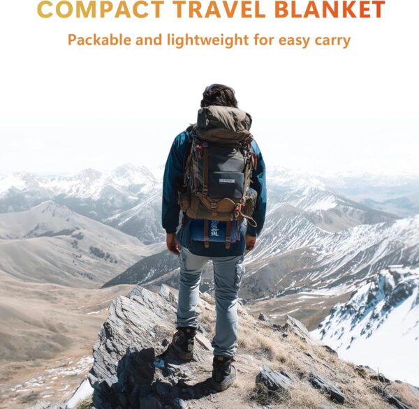 Camping Blanket, Packable Down Alternative Puffy Outdoor Blankets Lightweight Water-Resistant Compact Outdoor Blanket for Airplane Travel Picnic Stadium Hiking Party Cold Weather 55"x78.8" - Image 9