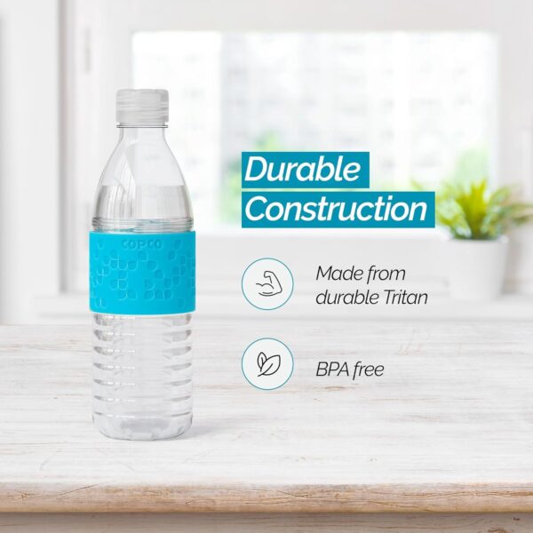 Copco Hydra Water Bottle with Spill-Resistant Lid, 16.9 oz - Reusable Tritan Non-Slip Sleeve, Twist-Open Body - BPA-Free, Leak-Proof, Durable & Portable for Gym, Office, School (Light Blue) - Image 4