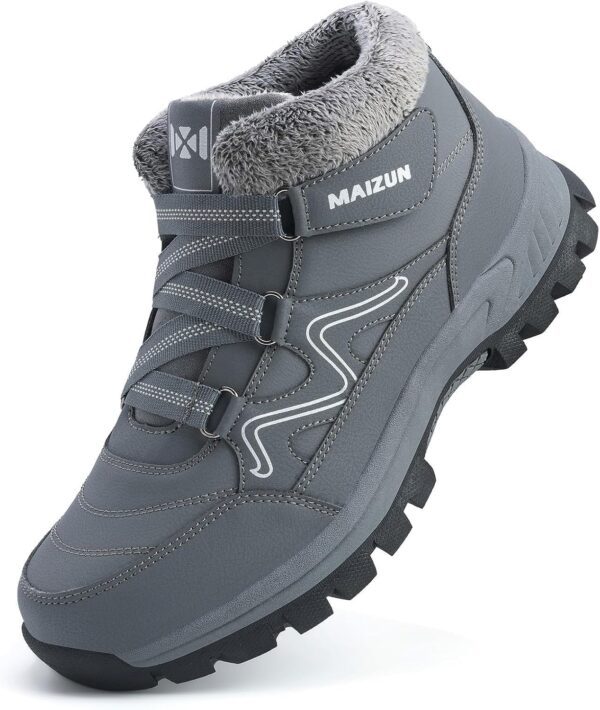 Moodeng Mens Winter Boots Casual Lightweight Snow Boots Warm Fur Lined Hiking Boots Water-Resistant Comfortable Ankle shoes Outdoor Walking - Image 2