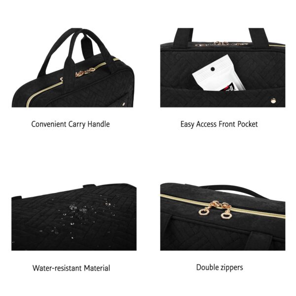 BAGSMART Toiletry Bag Travel Bag with Hanging Hook, Water-resistant Makeup Cosmetic Bag Travel Organizer for Accessories, Shampoo, Full-size Container, Toiletries (Black, Medium) - Image 6