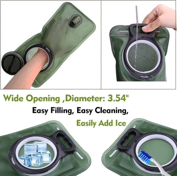 Hydration Bladder, 1.5-2-3L Water Bladder for Hiking Backpack, BPA-Free Leak Proof Water Reservoir Storage Bag, Water Pouch Hydration Pack for Camping Cycling Running - Image 6
