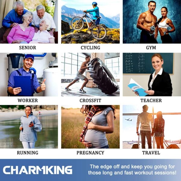 CHARMKING Compression Socks for Women & Men Circulation (3 Pairs) 15-20 mmHg is Best Support for Athletic Running Cycling - Image 5