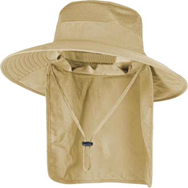 Sun Hats for Men Women Fishing Hat UPF 50+ Breathable Wide Brim Bucket Hats Summer UV Protection Safari Hat with Neck Flap - Image 2