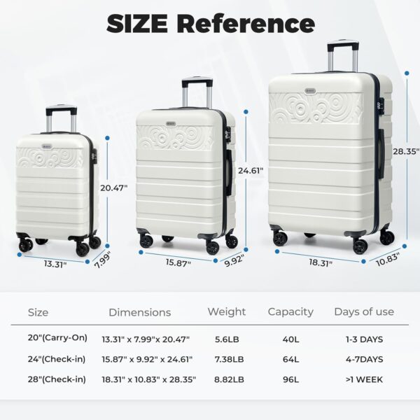 Krute Luggage 28 Inch Suitcase With Spinner Wheels Large Suitcases Lightweight Hard Shell PC ABS TSA Lock Checked Luggages - Image 9