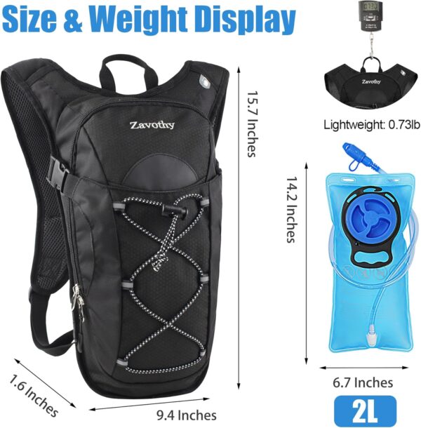 Zavothy Hydration Backpack with 2L Hydration Bladder Water Backpack for Hiking Hydration Pack for Running Cycling Hiking - Image 3