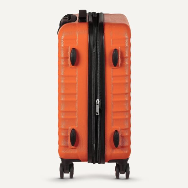 Amazon Basics 26" Hardside Medium Checked Luggage, Hardshell Suitcase With Wheels, Expandable For Up to 15% More Space, With Scratch-Resistant Surface, Four Multi-directional Wheels, Orange - Image 6