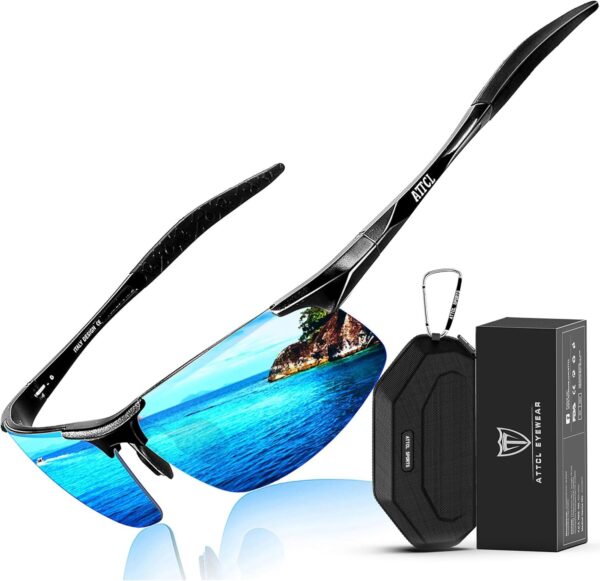 ATTCL Men's Sports Polarized Sunglasses Men for Driving running Fishing Golf - UV Protection Sun glasses Metal Frame - Image 2