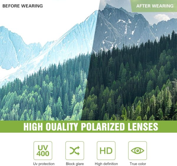 3 Pack Polarized Sports Sunglasses for Men, Mens Sunglasses Wrap Around UV400 Protection for Cycling Fishing Driving - Image 7