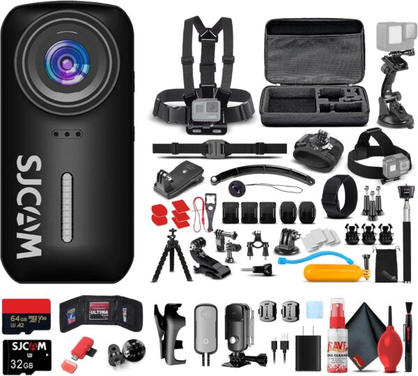 SJCAM C110 Plus Action Camera with 4K Video, Gyro Stabilization, and Audio Recording, Bundle Including: 64GB Micro SD Card, 50-in-1 Action Kit, Card Reader, Card Wallet, and USB-C Adapter - Image 2