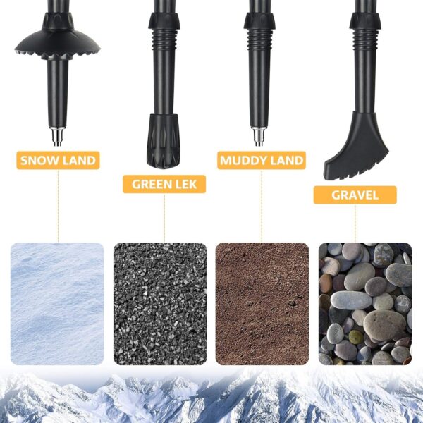 Covacure Trekking Poles Collapsible Hiking Poles - Aluminum Alloy 7075 Trekking Sticks with Quick Lock System, Telescopic, Collapsible, Ultralight for Hiking, Camping - Image 6