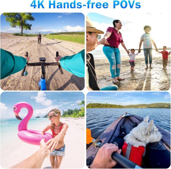 i3 4K Thumb Action Camera, Tiny Size, Mount Anywhere, Small Body Camera with Spring Clip, Portable Vlogging, Hands-Free POV Recording, Helmet Cam for Cycling, Motorcycle (64G-Card, Black) - Image 6