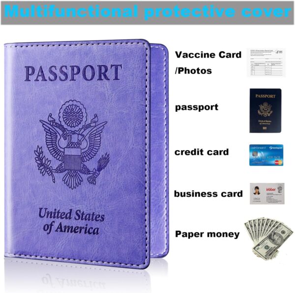 Herain Passport Holder for Travel Cruise Essentials 2 Pcs, Passport Cover Wallet Case Women Men Family, Passports Book Holders Travel Gifts Accessories Vacation Must Haves - Image 5