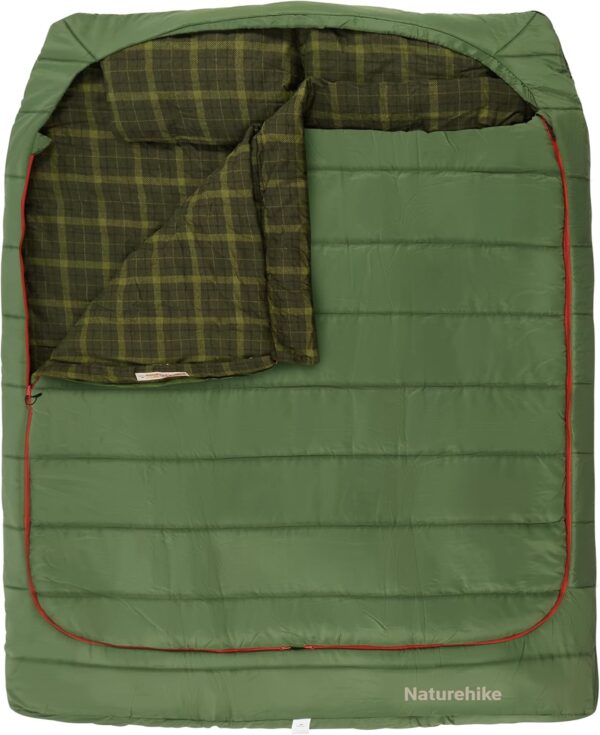 Naturehike 0 Degree and 40 Degree Flannel Two Person Sleeping Bag with Pillows for Adults, Couples & Family, Doublewide Double Sleeping Bag 2 Person for All Seasons Camping Hiking Backpacking - Image 2