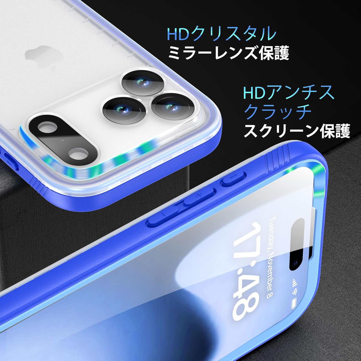 SPORTLINK for iPhone 17 Pro Max Waterproof Case - Shockproof Dustproof Case with Built-in Screen Protector, Full Body Heavy Duty Sealed Protective Cover for iPhone 17 Pro Max 6.9" Blue/Frosted Clear - Image 5