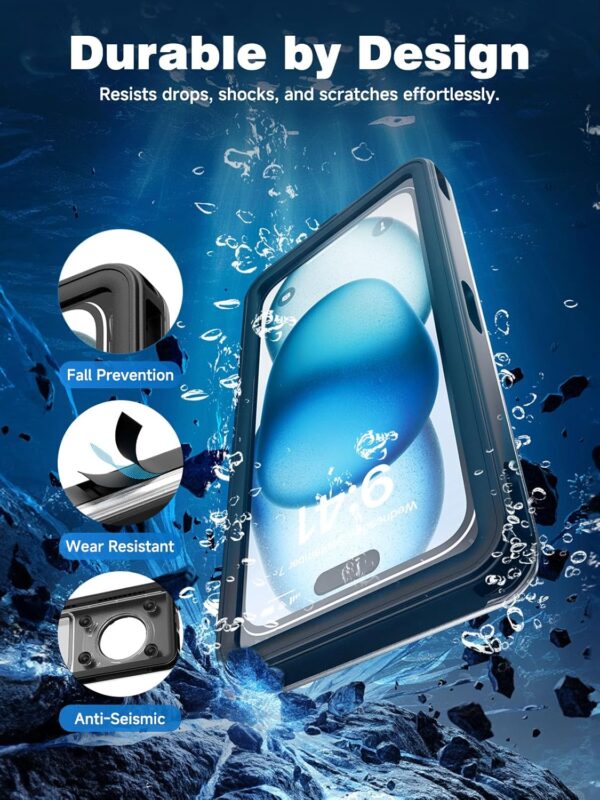 Waterproof Phone Pouch Case 7.5", 2025 Upgraded IPX8 Waterproof Phone Case for Snorkeling, Universal Fit for iPhone 16 Pro Max 15 14 13, Galaxy S25, Beach Vacation Essentials (Black) - Image 8
