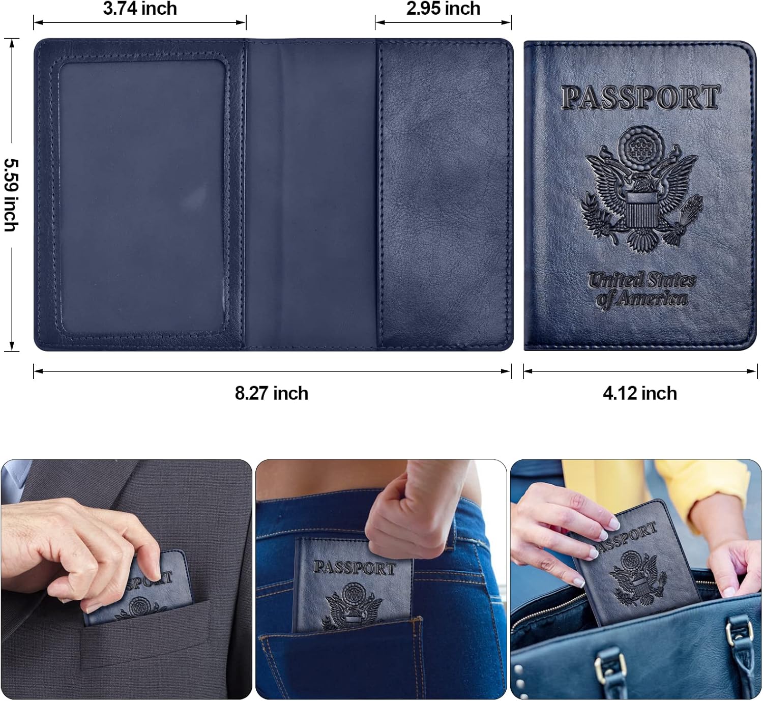 Eoehro 2Pack Passport Holder Wallet Cover Case, Travel Essentials for Women and Men - Image 6