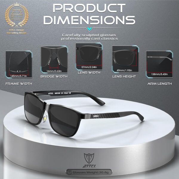 ATTCL Men's Retro Metal Frame Driving Polarized Sunglasses For Men Sun glasses - Image 4