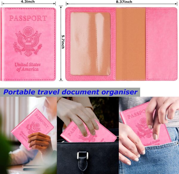Herain Passport Holder for Travel Cruise Essentials 2 Pcs, Passport Cover Wallet Case Women Men Family, Passports Book Holders Travel Gifts Accessories Vacation Must Haves - Image 3