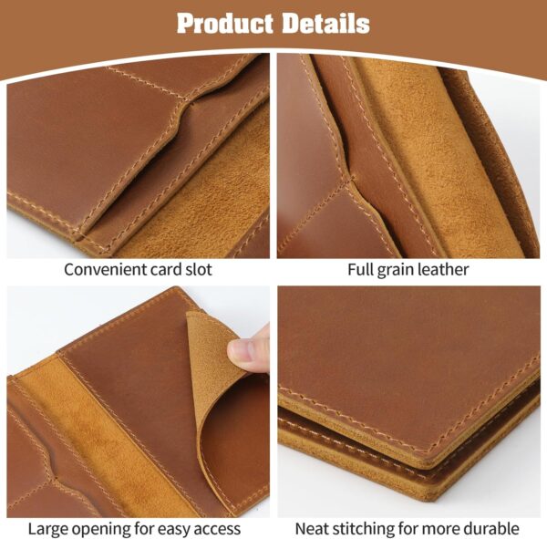 Jack&Chris Leather Passport Holder, Handmade Passport cover, Travel Wallet Cover Case for Men and Women, Leather Travel Documents Organizer Protector, JC107 - Image 5