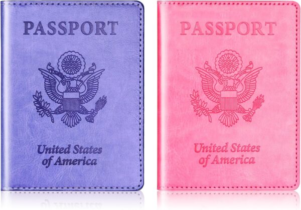 Herain Passport Holder for Travel Cruise Essentials 2 Pcs, Passport Cover Wallet Case Women Men Family, Passports Book Holders Travel Gifts Accessories Vacation Must Haves - Image 9