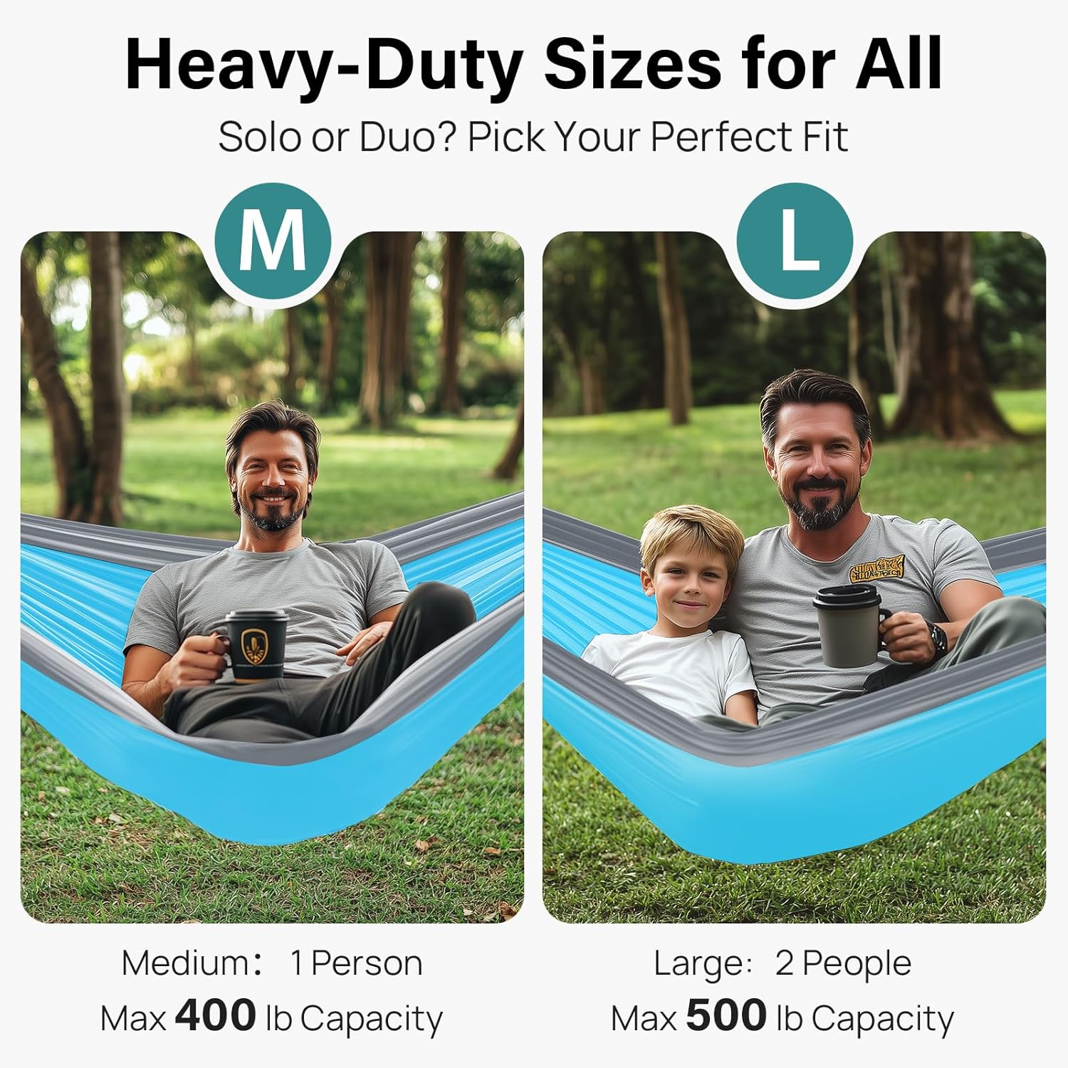 Kootek Camping Hammock, Portable Hammocks with Tree Straps & Attached Carry Bag, Camping Essentials Gear, Perfect for Outside Indoor Hiking Beach Backpack Travel - Image 3