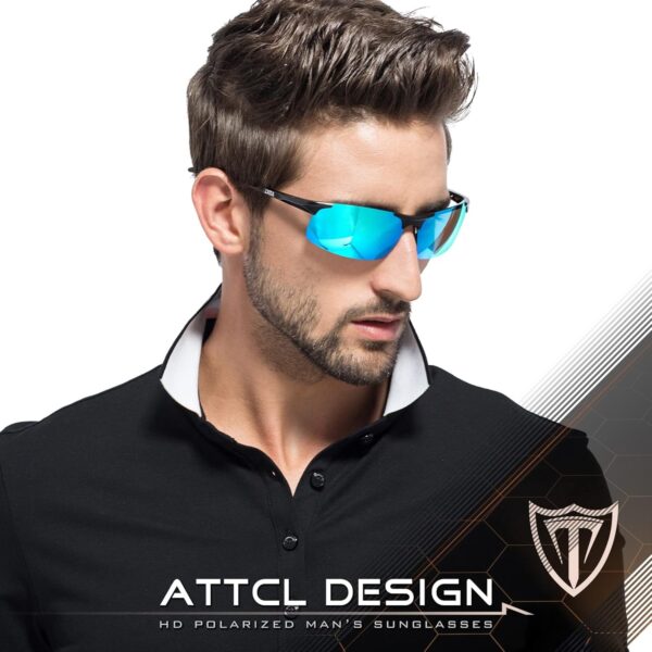 ATTCL Men's Sports Polarized Sunglasses Men for Driving running Fishing Golf - UV Protection Sun glasses Metal Frame - Image 3