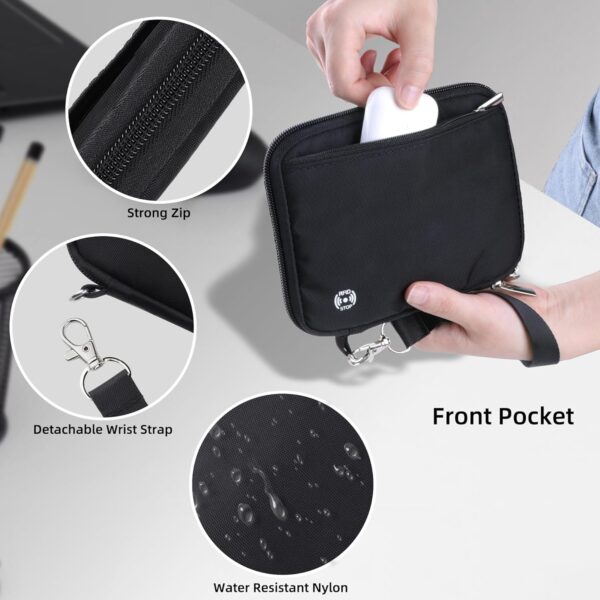 WALNEW Passport Holder Family for 4, RFID Blocking Travel Wallet Women Men, Lightweight Zipper Document Organizer Pouch Bag Credit Cards Case Cover for Travelling, Black - Image 6