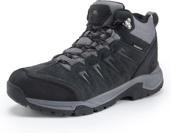 Men's Waterproof Hiking Boots Lightweight Comfortable Leather Mid Ankle Outdoor Trekking Boot - Image 8