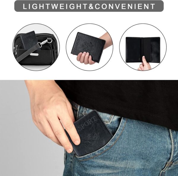 2 Pcs Passport holders，Ultra Slim passport wallet，PU Leather Passport Cover for Women and Men - Image 6