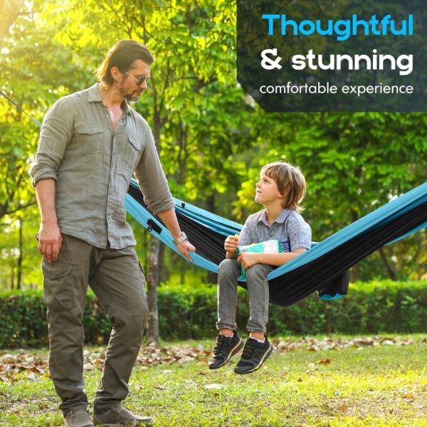 Camping Hammock Mosquito Net,Double & Single Portable Hammocks Hammocks with 2 Tree Straps,Hammock Tent for Travel Camping,Camping Accessories for Indoor Outdoor Hiking Backpacking Backyard Beach - Image 8