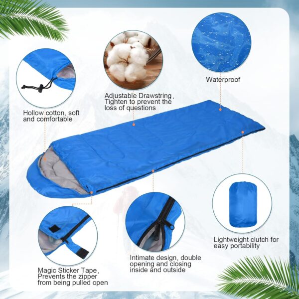 Macarrie 12 Pcs Hiking Gear Set, Include 6 Sleeping Bags for Adults Teens Kids with Compression Sack, 6 Emergency Sleeping Bags for Camping Hiking Homeless Supplies - Image 4