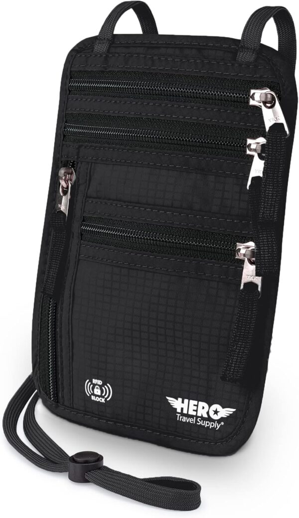 HERO Neck Wallet, RFID Blocking Passport Holder - Easy to Conceal and Pouch - Image 2
