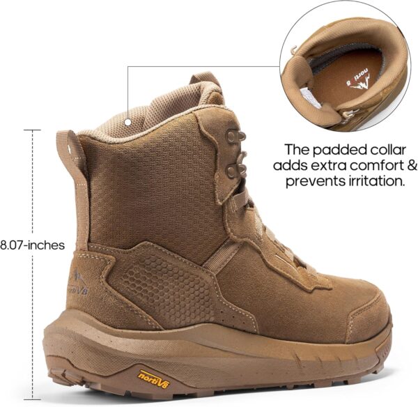 NORTIV 8 Men's Waterproof Tactical Work Boots Cushion Sole Lightweight Leather Combat Boots with Arch Support Non-Slip Military Motorcycle Hiking Boots HydroRange - Image 5
