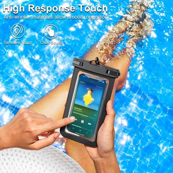 Up to 8.3" 4 Pack Multicolor Universal Waterproof Phone Pouch, Large Phone Waterproof Case Dry Bag,Protection Level: IP68,Outdoor Sports for Apple iPhone,Samsung,and More,Black,Blue,Pink,Orange - Image 9