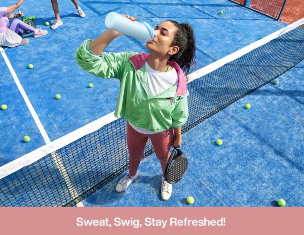 26 oz Insulated Water Bottle with 2-in-1 Straw and Spout Lid, Keep Cold 24H, Leak-Proof, Fits in Car Cup Holder, Stainless Steel Water Bottle for Sports, Travel, and School (Cotton Candy) - Image 8