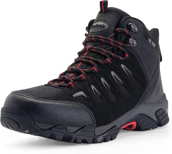 SHULOOK Men's Waterproof Hiking Boots Non-Slip Lightweight Mid Top Ankle Boot Breathable Hiker Trekking Shoes - Image 2