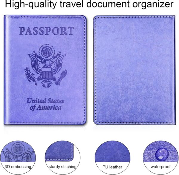 Herain Passport Holder for Travel Cruise Essentials 2 Pcs, Passport Cover Wallet Case Women Men Family, Passports Book Holders Travel Gifts Accessories Vacation Must Haves - Image 6