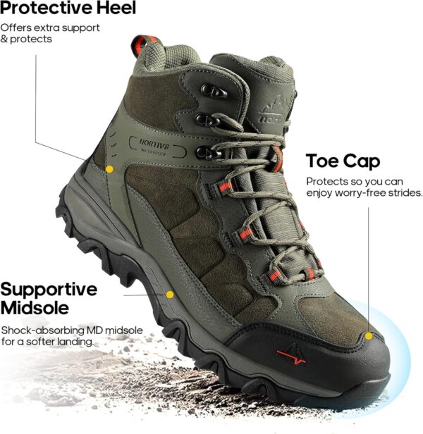 NORTIV 8 Men's Waterproof Hiking Boots Outdoor Mid Trekking Lightweight Mountaineering Shoes Paladin - Image 7
