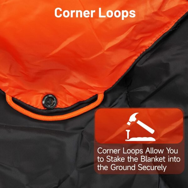 Lightweight Camping Blanket, Packable, Down Alternative, Puffy, Printed Wearable Blankets, Warm Camping Quilt with Snap Buttons for Outdoor, Travel, Hiking - Image 9