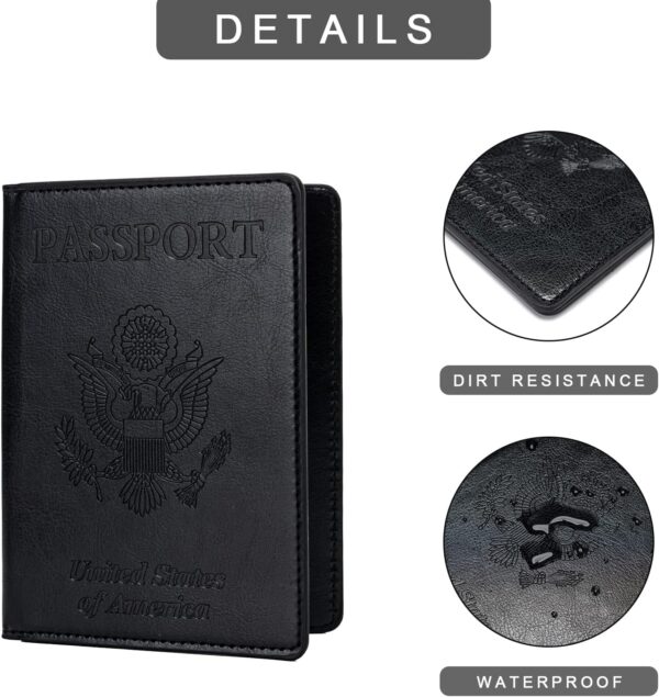 2 Pcs Passport holders，Ultra Slim passport wallet，PU Leather Passport Cover for Women and Men - Image 5