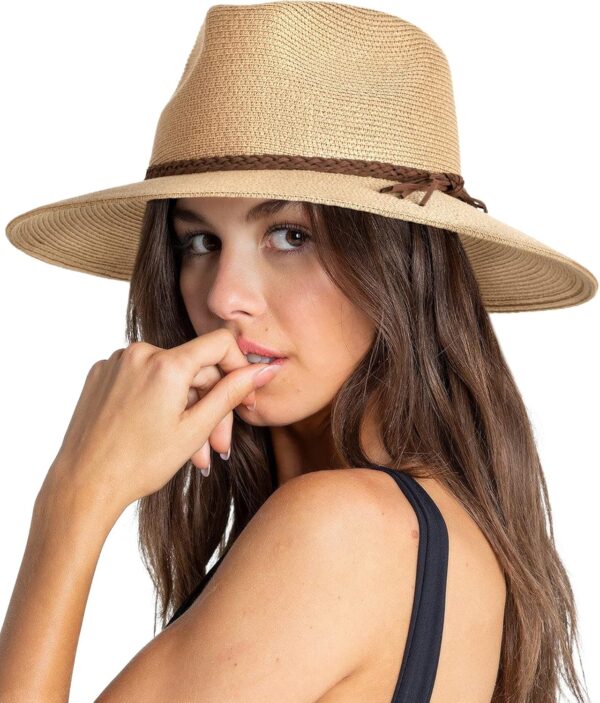 FURTALK Sun Hats for Women Summer Wide Brim UV UPF 80+ Panama Fedora Foldable Packable Straw Beach Hat - Image 8